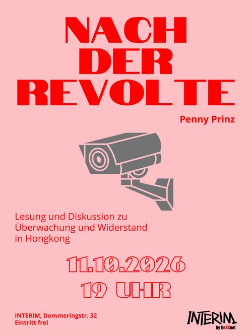 Lesung und Diskussion: Nach der Revolte. Ein Reisebericht zu Überwachung und Widerstand in Hongkong