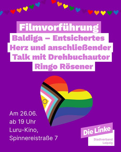 Filmvorführung: Baldiga – Entsichertes Herz  und anschließender Talk mit Drehbuchautor Ringo Rösener