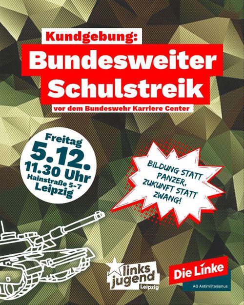 Schulstreik: Bildung statt Panzer, Zukunft statt Zwang 